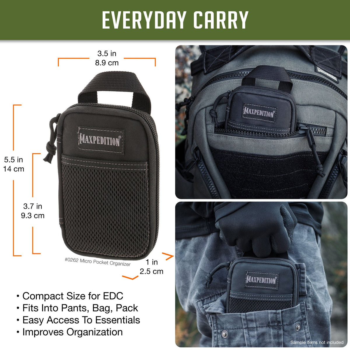 Micro Pocket Organizer (Buy 1 Get 1 Free Pocket Organizer. Mix and Match in Multiples of 2. All Sales Final.)
