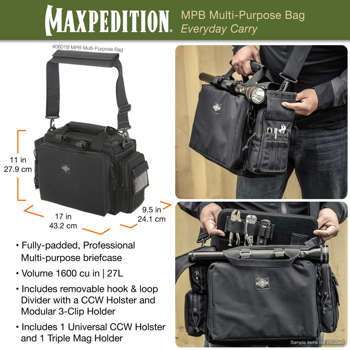 MPB Multi-Purpose Bag (Black) (Buy 1 Get 1 Free. Mix and Match in Multiples of 2. All Sales Final.)