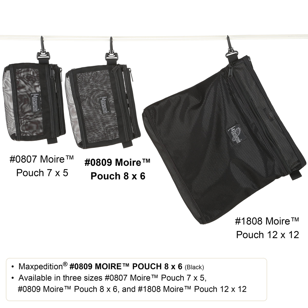 Moire Pouch 8" x 6" (Black) (Buy 1 Get 1 Free. Mix and Match in Multiples of 2. All Sales Final.)