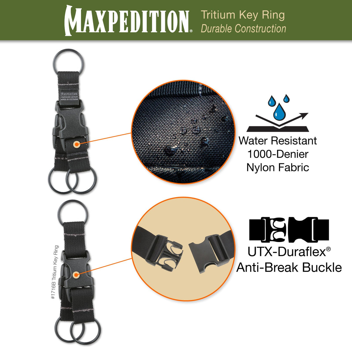 Tritium Key Ring (Buy 1 Get 1 Free. Mix and Match in Multiples of 2. All Sales Final.)