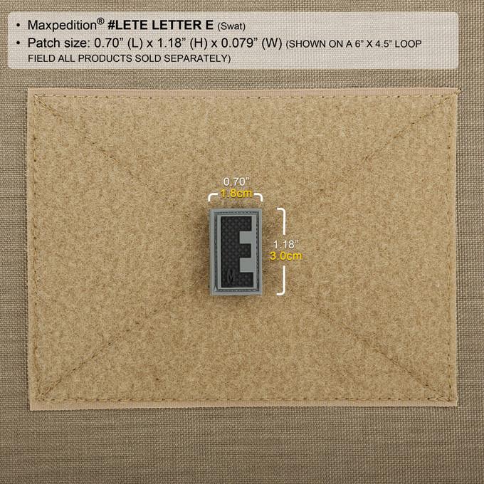 LETTER E PATCH - MAXPEDITION, Patches, Military, CCW, EDC, Tactical, Everyday Carry, Outdoors, Nature, Hiking, Camping, Bushcraft, Gear, Police Gear, Law Enforcement