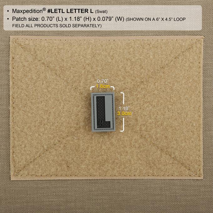 LETTER L PATCH - MAXPEDITION, Patches, Military, CCW, EDC, Tactical, Everyday Carry, Outdoors, Nature, Hiking, Camping, Bushcraft, Gear, Police Gear, Law Enforcement
