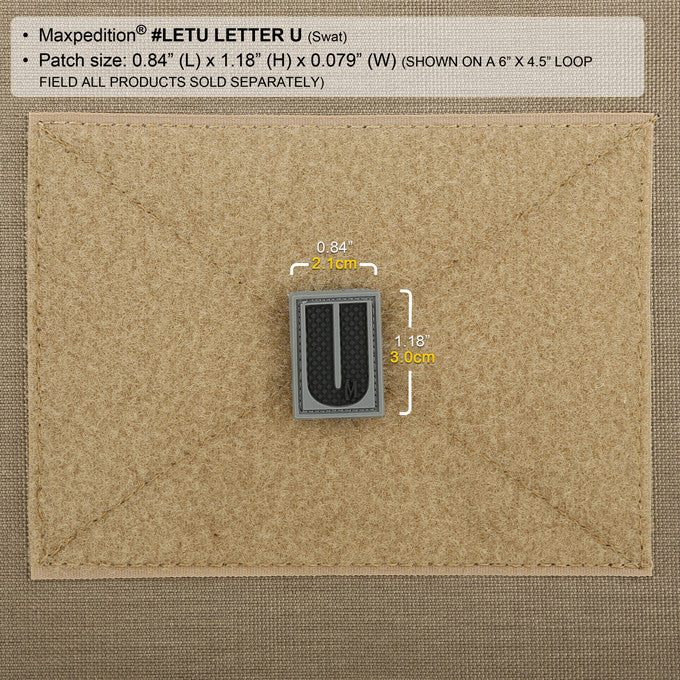 LETTER U PATCH - MAXPEDITION, Patches, Military, CCW, EDC, Tactical, Everyday Carry, Outdoors, Nature, Hiking, Camping, Bushcraft, Gear, Police Gear, Law Enforcement