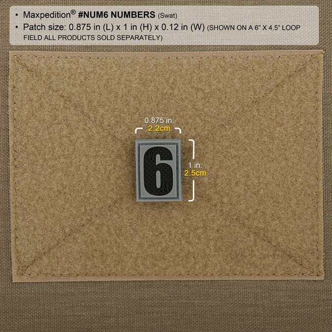 NUMBER 6/9 PATCH - MAXPEDITION, Patches, Military, CCW, EDC, Tactical, Everyday Carry, Outdoors, Nature, Hiking, Camping, Bushcraft, Gear, Police Gear, Law Enforcement