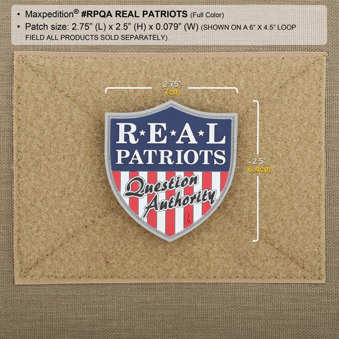 REAL PATRIOTS PATCH - MAXPEDITION, Patches, Military, CCW, EDC, Tactical, Everyday Carry, Outdoors, Nature, Hiking, Camping, Bushcraft, Gear, Police Gear, Law Enforcement