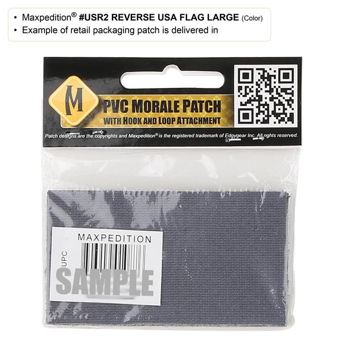 REVERSE USA FLAG PATCH (LARGE) - MAXPEDITION, Patches, Military, CCW, EDC, Tactical, Everyday Carry, Outdoors, Nature, Hiking, Camping, Bushcraft, Gear, Police Gear, Law Enforcement