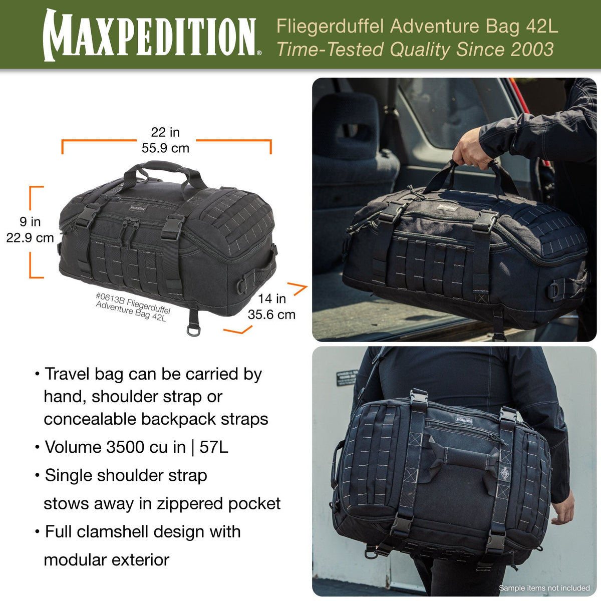 Fliegerduffel Adventure Bag 42L (Buy 1 Get 1 Free. Mix and Match in Multiples of 2. All Sales Final.)