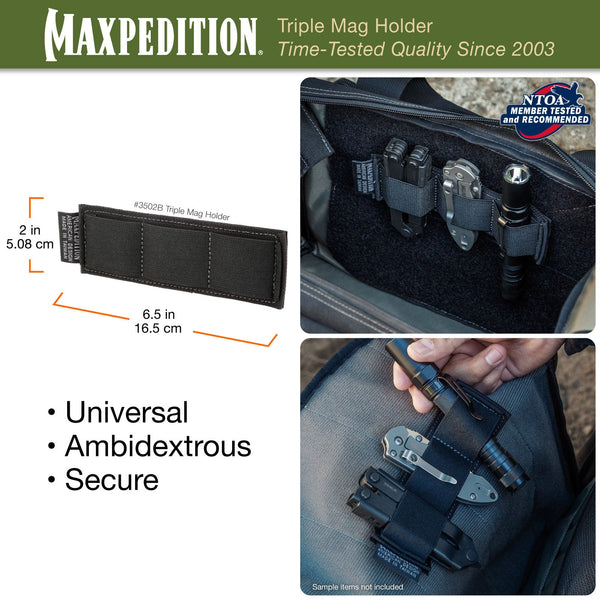 Triple Mag Holder  (Black) (Buy 1 Get 1 Free. Mix and Match in Multiples of 2. All Sales Final.)