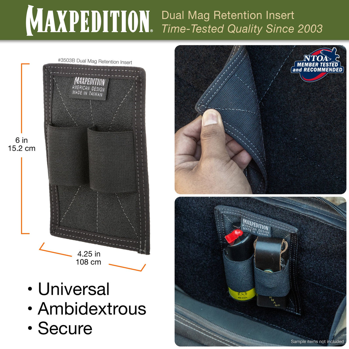 Dual Mag Retention Insert (Black) (Buy 1 Get 1 Free. Mix and Match in Multiples of 2. All Sales Final.)