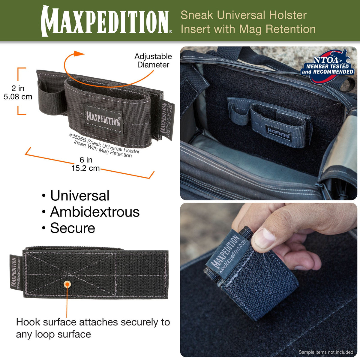 Sneak Universal Holster Insert With Mag Retention (Buy 1 Get 1 Free. Mix and Match in Multiples of 2. All Sales Final.)