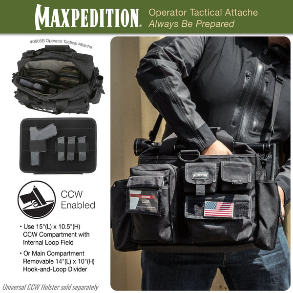 Operator Tactical Attache (Black) (Buy 1 Get 1 Free. Mix and Match in Multiples of 2. All Sales Final.)