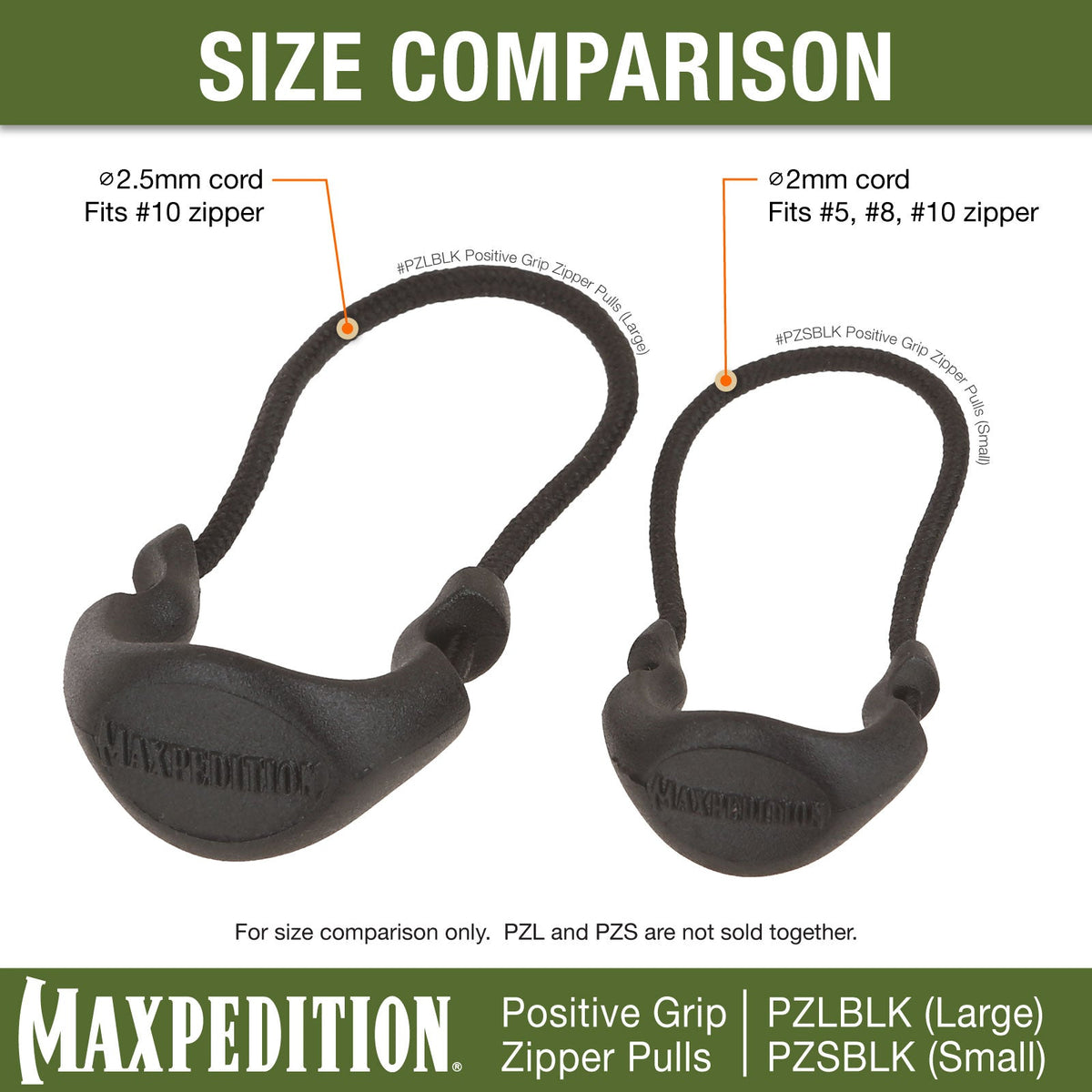 PZL Positive Grip Zipper Pulls (Pack of 6) (Large)