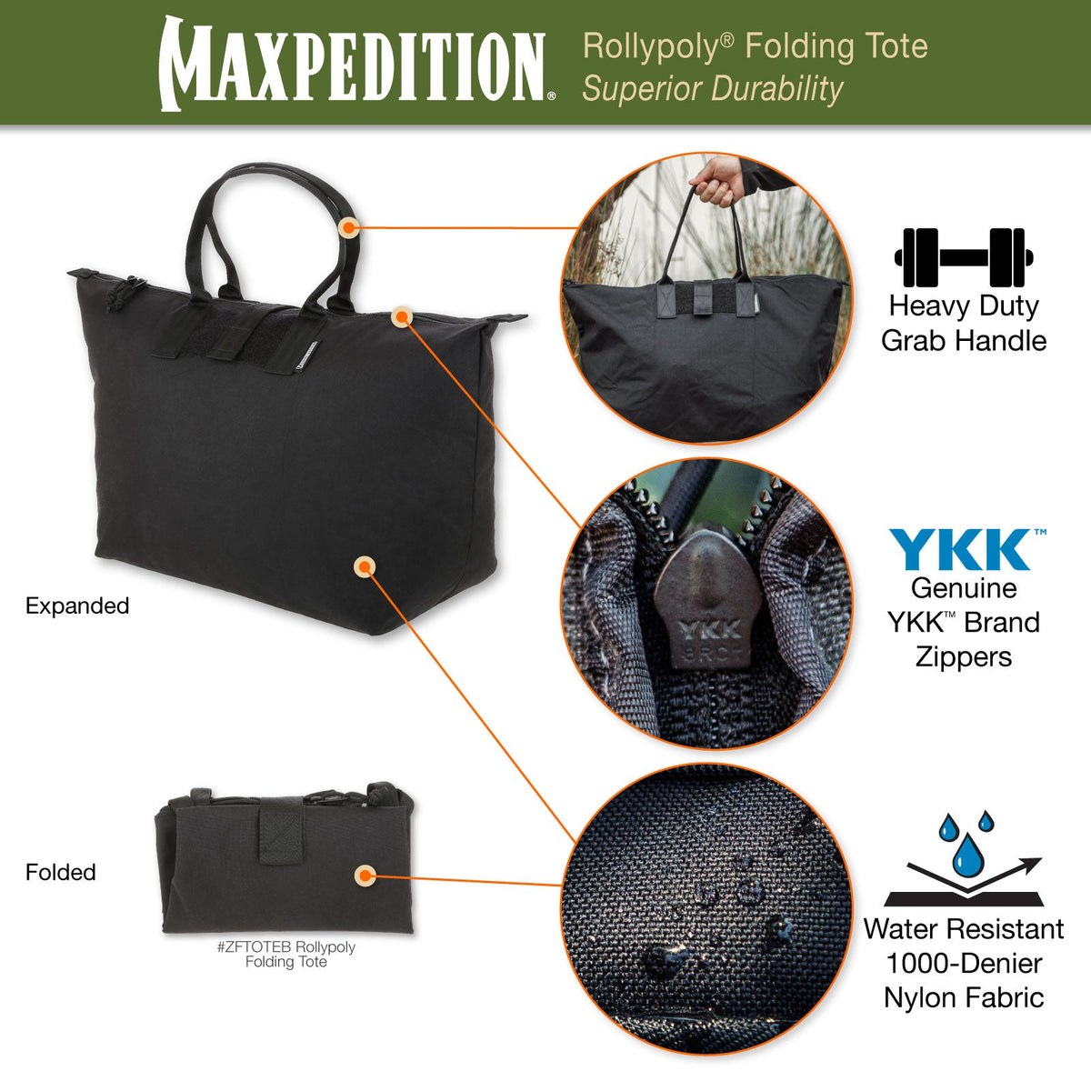 Rollypoly Folding Tote (CLOSEOUT SALE. FINAL SALE.)