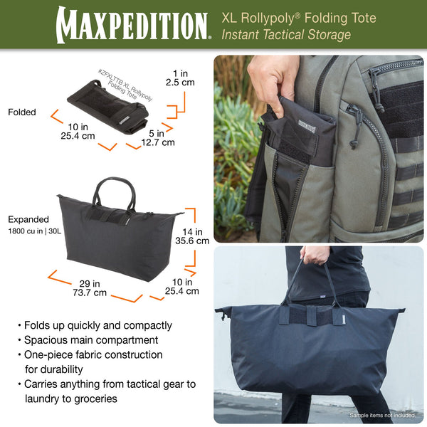 XL Rollypoly Folding Tote (CLOSEOUT SALE. FINAL SALE.)