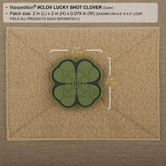LUCKY SHOT CLOVER PATCH - MAXPEDITION, Patches, Military, CCW, EDC, Tactical, Everyday Carry, Outdoors, Nature, Hiking, Camping, Bushcraft, Gear, Police Gear, Law Enforcement