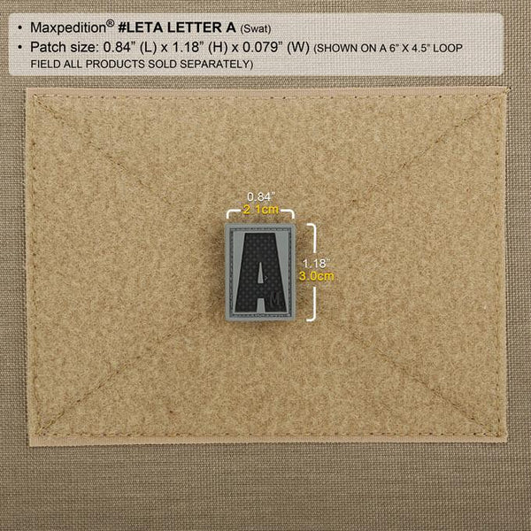 LETTER A PATCH - MAXPEDITION, Patches, Military, CCW, EDC, Tactical, Everyday Carry, Outdoors, Nature, Hiking, Camping, Bushcraft, Gear, Police Gear, Law Enforcement