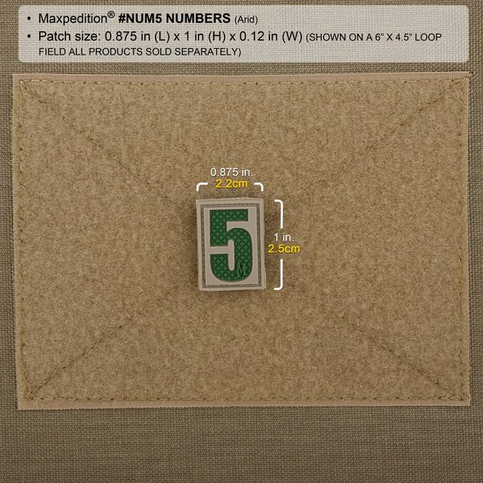 NUMBER 5 PATCH - MAXPEDITION, Patches, Military, CCW, EDC, Tactical, Everyday Carry, Outdoors, Nature, Hiking, Camping, Bushcraft, Gear, Police Gear, Law Enforcement