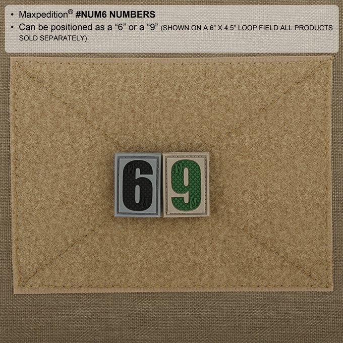 NUMBER 6/9 PATCH - MAXPEDITION, Patches, Military, CCW, EDC, Tactical, Everyday Carry, Outdoors, Nature, Hiking, Camping, Bushcraft, Gear, Police Gear, Law Enforcement
