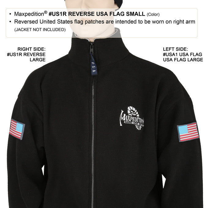 REVERSE USA FLAG PATCH (SMALL) - MAXPEDITION, Patches, Military, CCW, EDC, Tactical, Everyday Carry, Outdoors, Nature, Hiking, Camping, Bushcraft, Gear, Police Gear, Law Enforcement